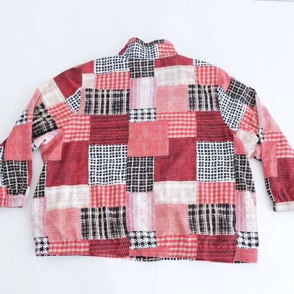 Vintage 90's Koret Sport Red & Black Patchwork Zip Windbreaker Bomber Jacket 26W - Picture 11 of 11